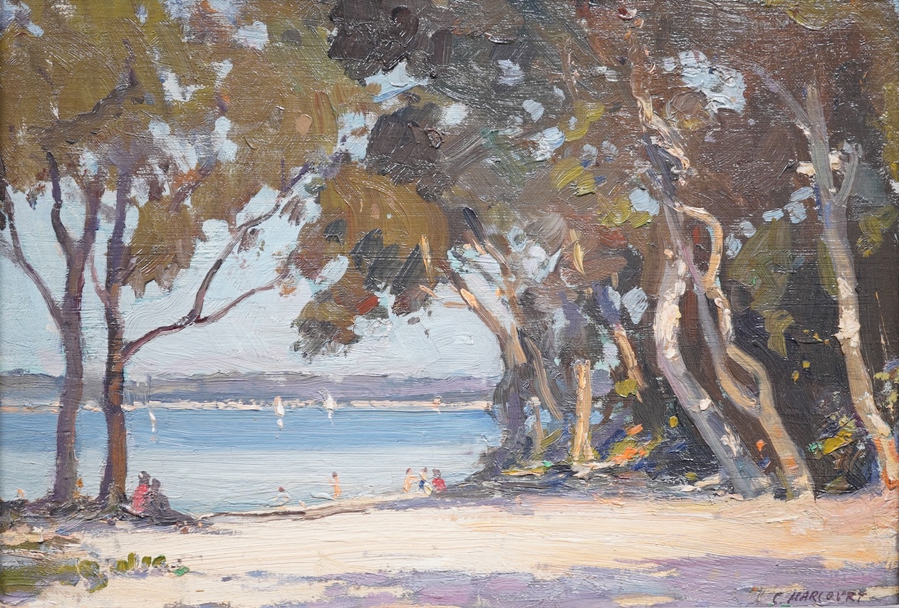 Clewin Harcourt, Australian (1870-1965), Figures on a beach